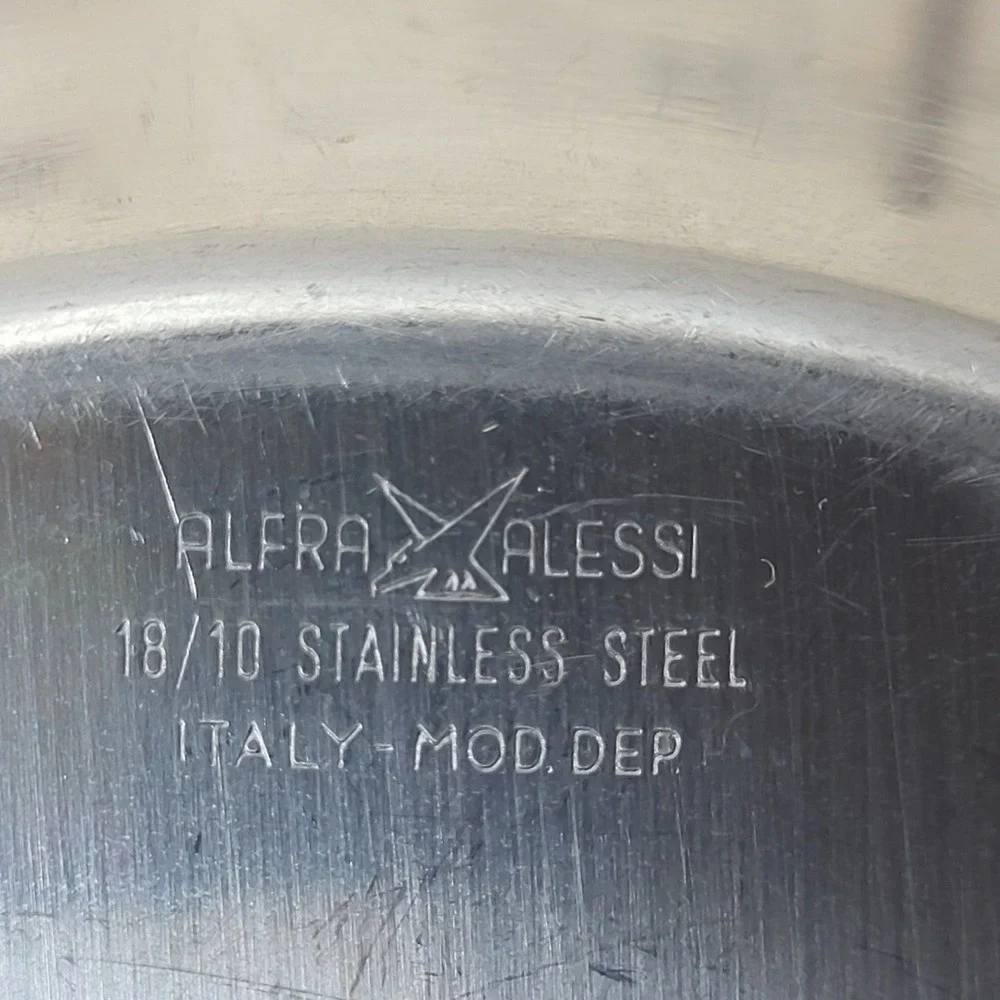 Alfra Alessi 18/10 Stainless Steel Scalloped Bowl Italy Rope Edge Vintage 8.25in